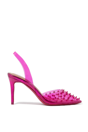 Lapix 90 Perspex Spike Slingback Pointy Pumps